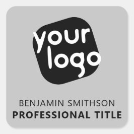 Adesivo Quadrado Nome de cor personalizado Título Adicione seu logo