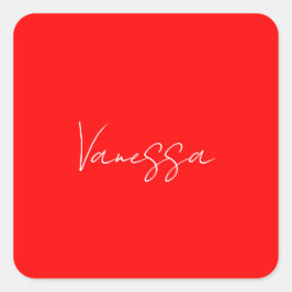 Adesivo Quadrado Nome de escrita manual profissional personalizado