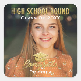 Adesivo Quadrado Nome de Foto do formando Modo do Segundo grau Glit