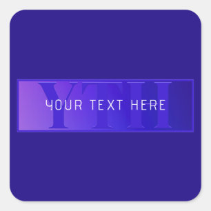 Adesivo Quadrado Nome de Script Elegante Moderno e Monograma Roxo