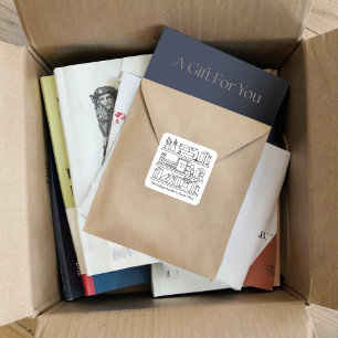 Adesivo Quadrado Nome do Clube do Livro Personalizado
