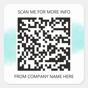 Adesivo Quadrado Nome do código QR do logotipo personalizado Obrig