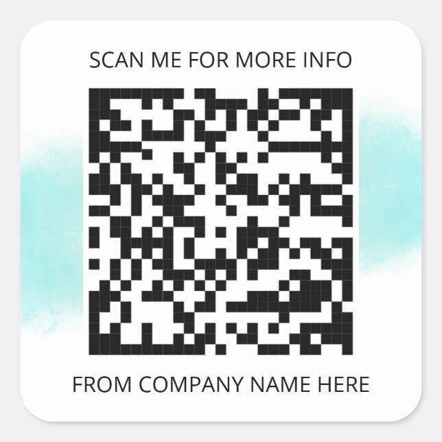 Adesivo Quadrado Nome do código QR do logotipo personalizado Obriga (Frente)