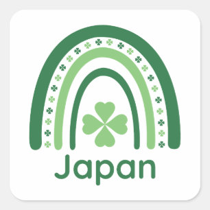 Adesivo Quadrado Nome do Japão Clover Boho Rainbow