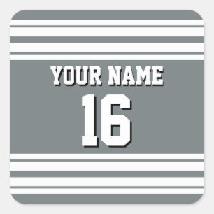 Adesivo Quadrado Nome do Número Personalizado do Jersey da Equipe d