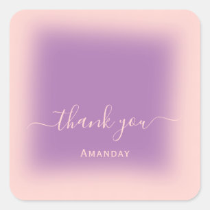 Adesivo Quadrado Nome do obrigado Blush Violet Bridal Sweet16