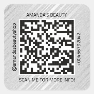 Adesivo Quadrado Nome do Promocional de Código QR Contato Web Kraf