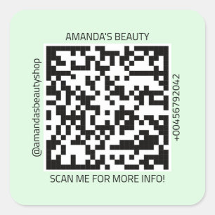 Adesivo Quadrado Nome do Promocional do Código QR - Contato da Web