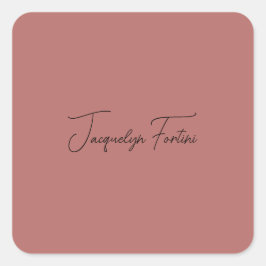 Adesivo Quadrado Nome do Script de Caligrafia Minimalista Simples