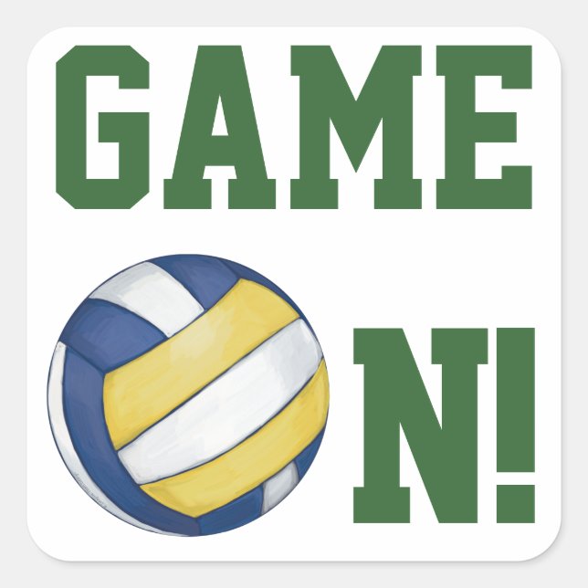 Adesivo Quadrado Nome e número da equipe de voleibol (Frente)