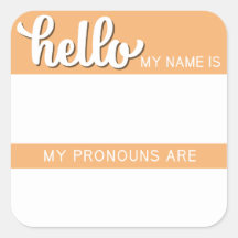 Nome e Tag Pronoun - Laranja Square