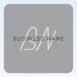 Adesivo Quadrado Nome editável ou saudação | Cinza Preta e Escura