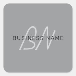 Adesivo Quadrado Nome editável ou saudação | Cinza Preta e Escura