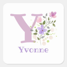 Nome inicial de adição Yvonne & Flowers Design