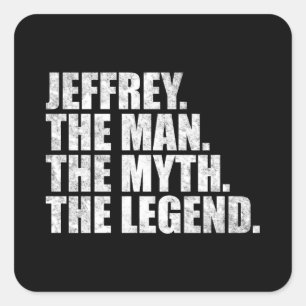 Adesivo Quadrado Nome Jeffrey, Jeffrey O Homem O Mito A Lenda