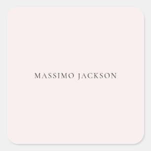 Adesivo Quadrado Nome Minimalista Moderno Simples Cor Pastel