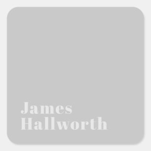 Adesivo Quadrado Nome Mínimo Retroativo (ou outro texto)