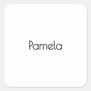 Adesivo Quadrado Nome Moderno Mínimo de preto e branco