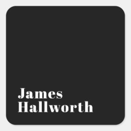 Adesivo Quadrado Nome Moderno Retroativo Editável do na moda (ou ou