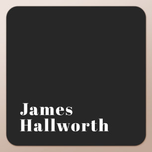 Adesivo Quadrado Nome Moderno Retroativo Editável do na moda (ou ou