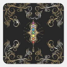 Nome personalizado Alinhado Dourado Chakra