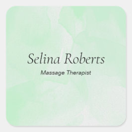 Adesivo Quadrado Nome personalizado aquarela verde