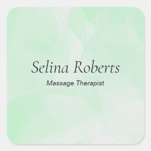 Adesivo Quadrado Nome personalizado aquarela verde