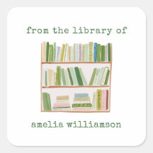 Nome Personalizado Da Biblioteca Ex Libris Verde