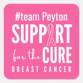 Adesivo Quadrado nome personalizado do cancer da mama Stickers Rótu