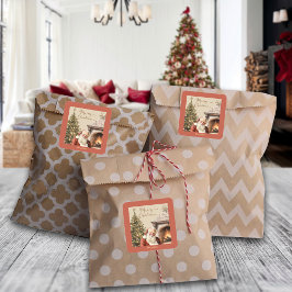 Adesivo Quadrado Nome Personalizado do Pai Natal Tradicional