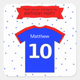 Adesivo Quadrado Nome personalizado e texto 10º aniversário