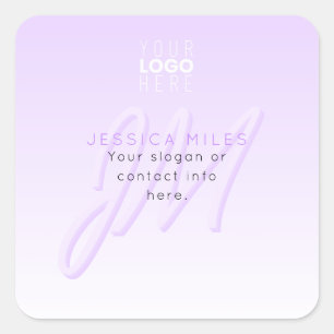 Adesivo Quadrado Nome profissional e Modelo de slogan Puro claro