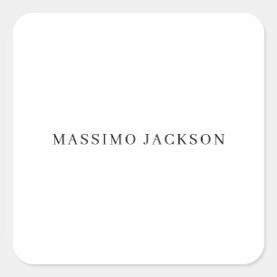 Adesivo Quadrado Nome Próprio Decorativo Chic Simples Preto Branco