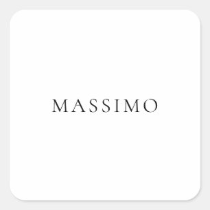 Adesivo Quadrado Nome Próprio Decorativo Chic Simples Preto Branco