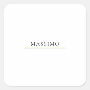 Adesivo Quadrado Nome Próprio Decorativo Chic Simples Preto Branco