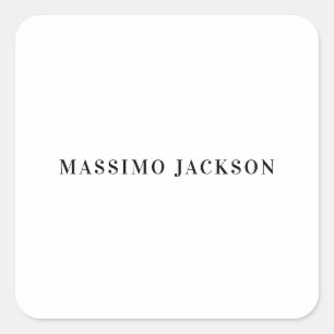 Adesivo Quadrado Nome Próprio Decorativo Minimalista Preto Branco