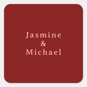 Adesivo Quadrado Nome Próprio Mínimo Mínimo Bonito Vermelho e Pêsse