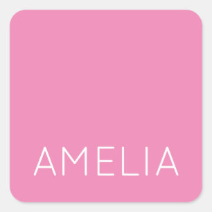 Adesivo Quadrado Nome Próprio Moderno Mínimo Plástico Profissional