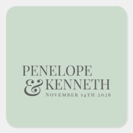 Adesivo Quadrado Nomes de Casamentos Personalizados Elegantes Cláss