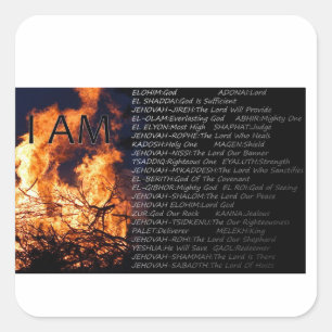 Adesivo Quadrado Nomes de Deus Sticker