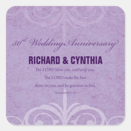 Adesivo Quadrado Nomes personalizados, 50º aniversário de casamento