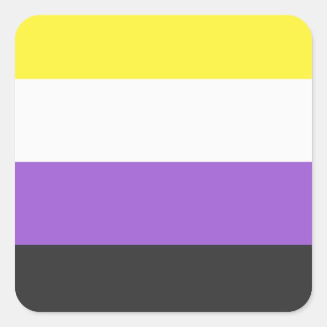 Adesivo Quadrado NonBinary Flag (Frente)