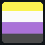 Adesivo Quadrado NonBinary Flag<br><div class="desc">Bei uns findest du eine einzigartige Kollektion mit moderne,  coole und lustige NonBinary Pride Motive. Stöbere durch unsere Vielfalt und finde jetzt Dein passendes Lieblingsteil!</div>