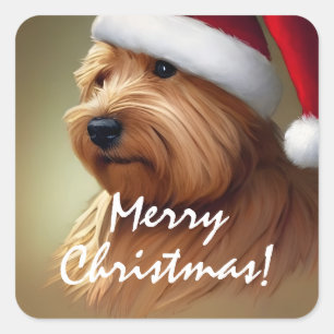 Adesivo Quadrado Norfolk Terrier Natal