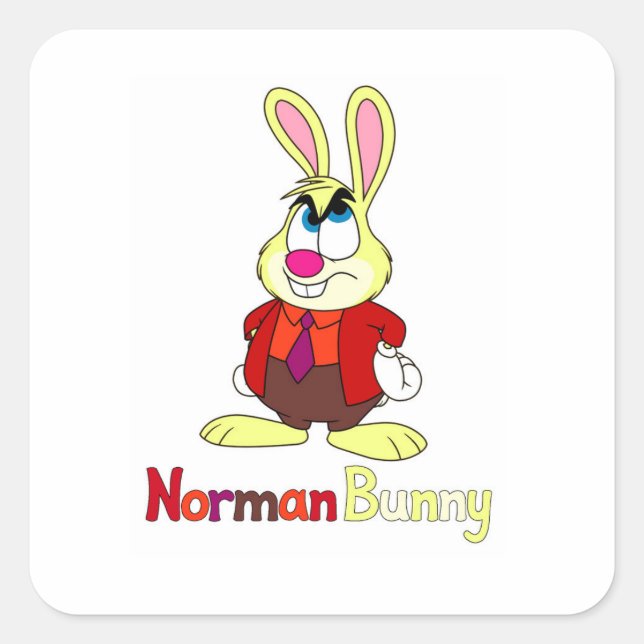 Adesivo Quadrado Norman Bunny (Frente)