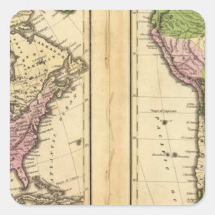 Adesivo Quadrado Norte & Ámérica do Sul