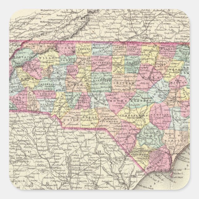 Adesivo Quadrado North Carolina 4 (Frente)