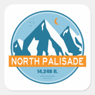 Adesivo Quadrado North Palisade Califórnia Estrelas Lua