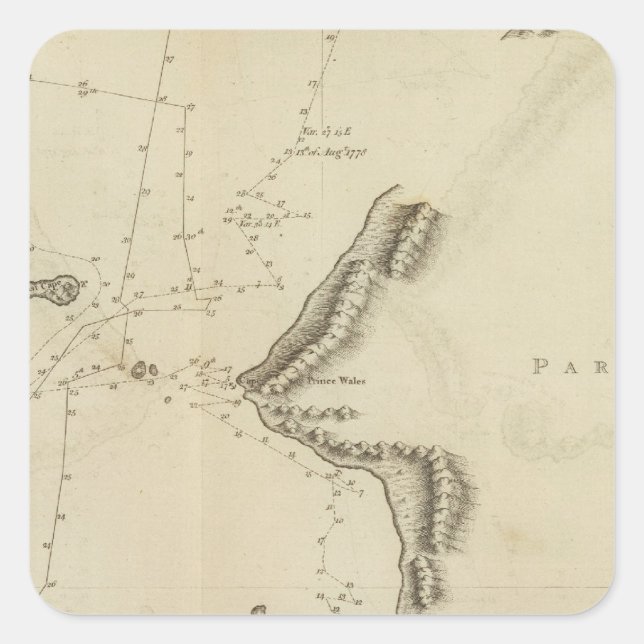 Adesivo Quadrado Norton Sound, Bherings Strait, Alasca (Frente)