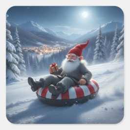 Adesivo Quadrado Norwegian Nisse Sledding, Stickers